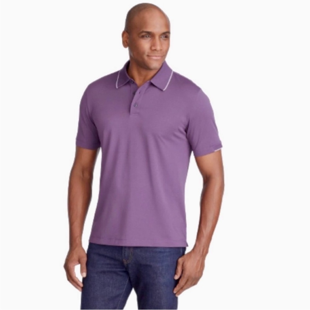 UNTUCKit Bennett Purple Short Sleeve Polo